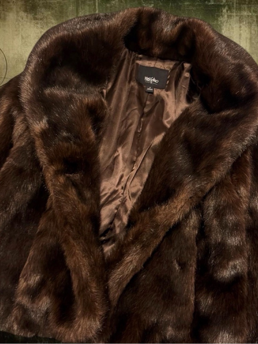 Vintage 2000s Brown Faux Fur Cropped Jacket /never worn - Picture 5 of 7